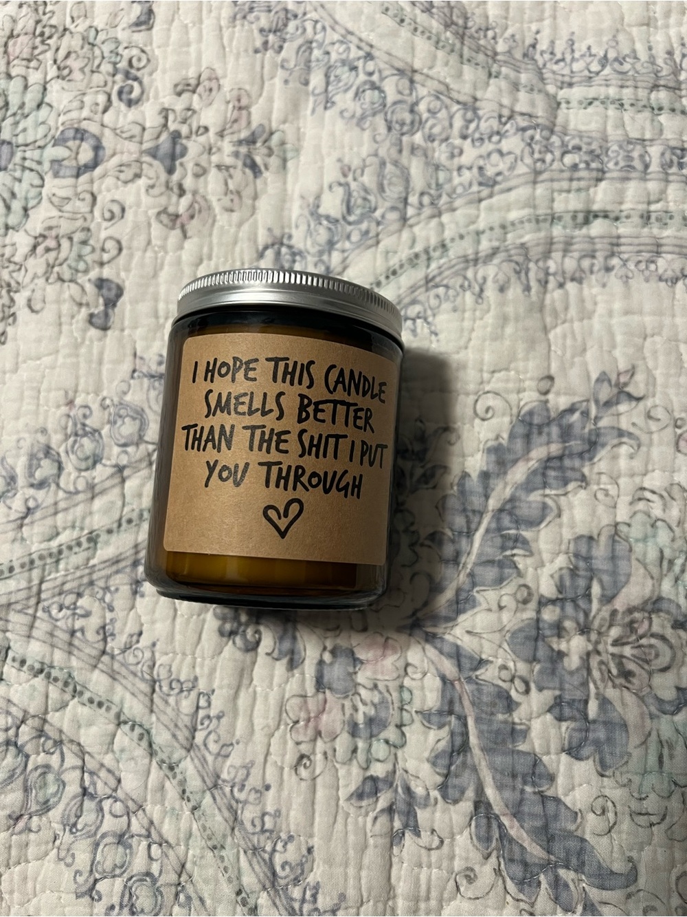 Amber Jar Candle with Funny Message